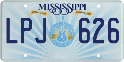 MS license plate LPJ626