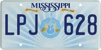 MS license plate LPJ628