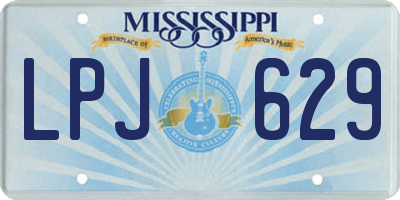 MS license plate LPJ629