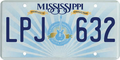 MS license plate LPJ632