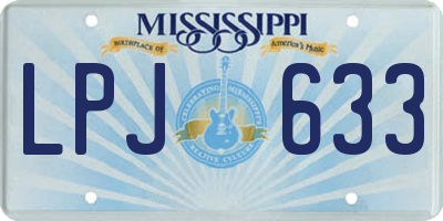 MS license plate LPJ633