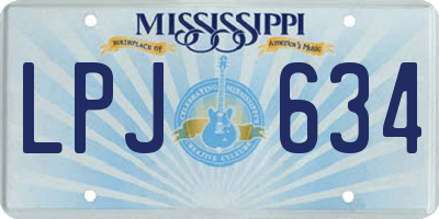 MS license plate LPJ634