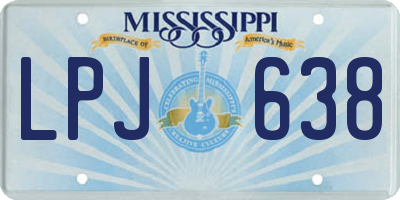 MS license plate LPJ638