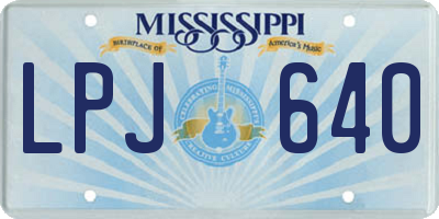 MS license plate LPJ640