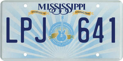 MS license plate LPJ641