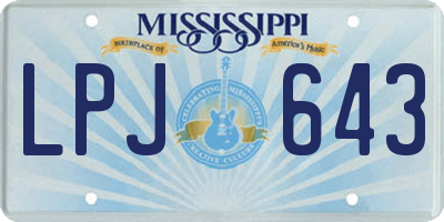 MS license plate LPJ643