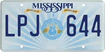 MS license plate LPJ644