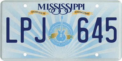 MS license plate LPJ645