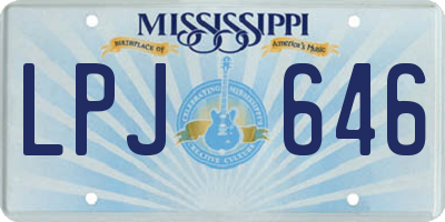 MS license plate LPJ646