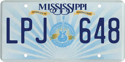 MS license plate LPJ648