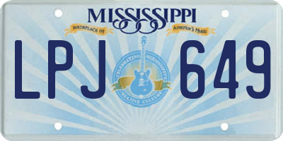 MS license plate LPJ649