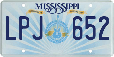 MS license plate LPJ652