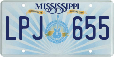 MS license plate LPJ655