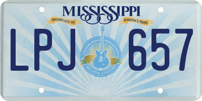 MS license plate LPJ657