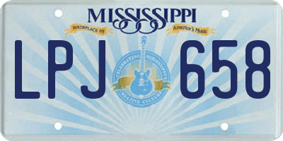 MS license plate LPJ658