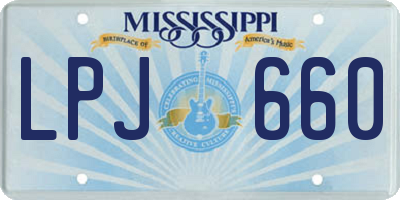 MS license plate LPJ660