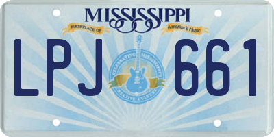 MS license plate LPJ661