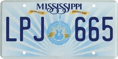 MS license plate LPJ665