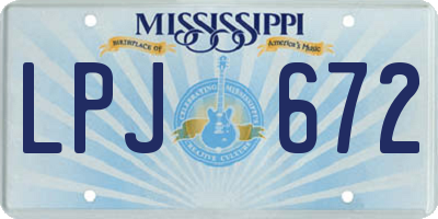 MS license plate LPJ672