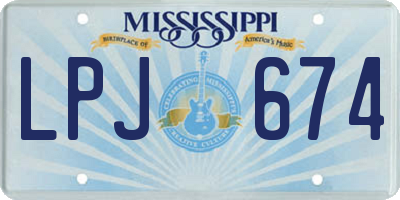 MS license plate LPJ674