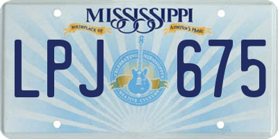 MS license plate LPJ675