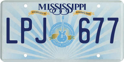 MS license plate LPJ677