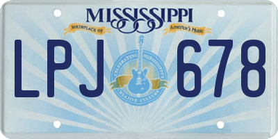 MS license plate LPJ678