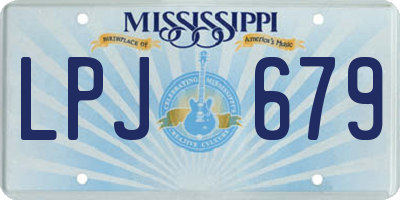 MS license plate LPJ679