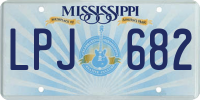 MS license plate LPJ682