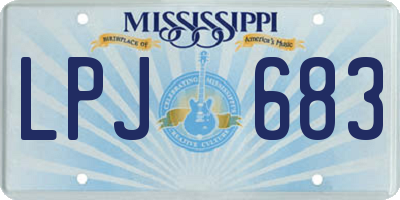 MS license plate LPJ683