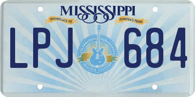 MS license plate LPJ684