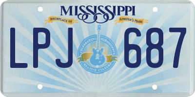 MS license plate LPJ687