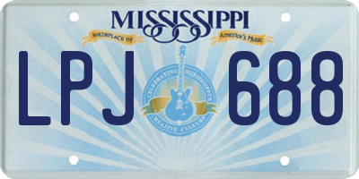 MS license plate LPJ688
