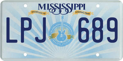MS license plate LPJ689