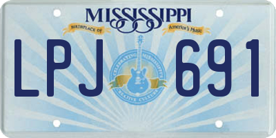 MS license plate LPJ691