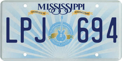 MS license plate LPJ694