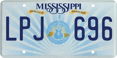 MS license plate LPJ696