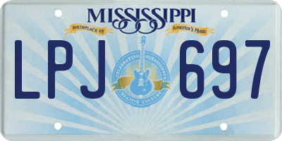 MS license plate LPJ697