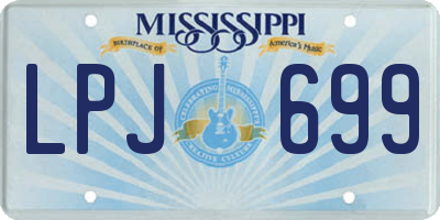 MS license plate LPJ699
