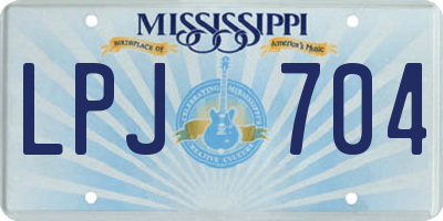 MS license plate LPJ704