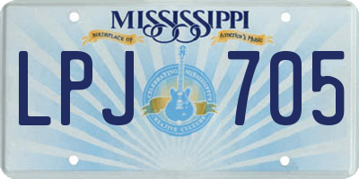 MS license plate LPJ705