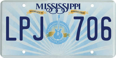 MS license plate LPJ706