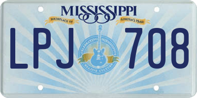MS license plate LPJ708