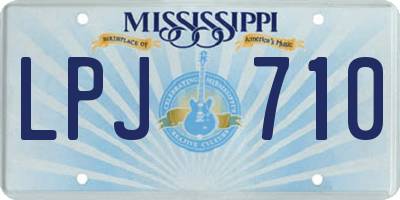 MS license plate LPJ710