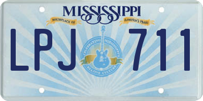 MS license plate LPJ711