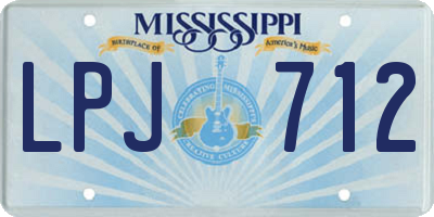 MS license plate LPJ712