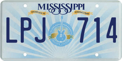 MS license plate LPJ714