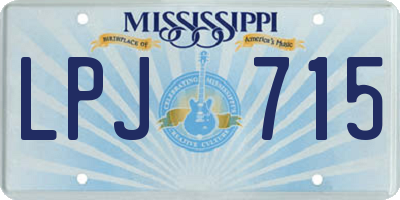 MS license plate LPJ715