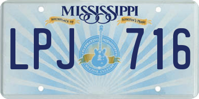MS license plate LPJ716