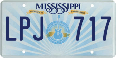 MS license plate LPJ717